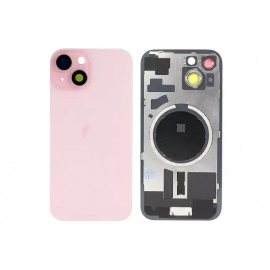 Brown Rear Cover Glass with Camera Lens Glass and Magsafe Magnet for iPhone 15 Plus-Pink Brown Rear Cover Glass with Camera Lens Glass and Magsafe Magnet for iPhone 15 Plus-Pink